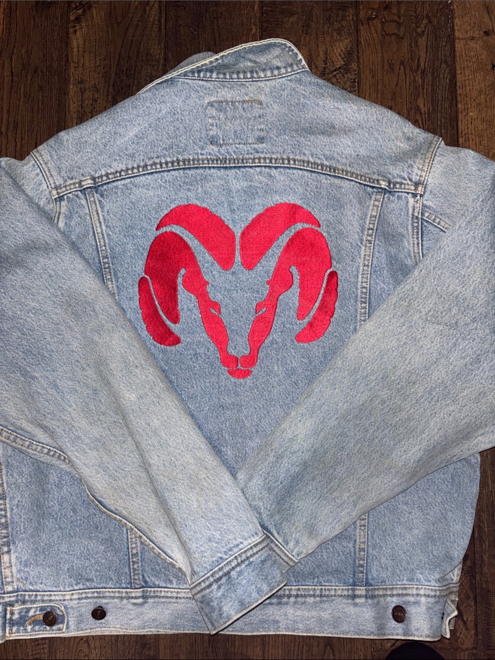 Lee Light Blue Denim Jacket with Red Embroidery - Picture 2 of 5
